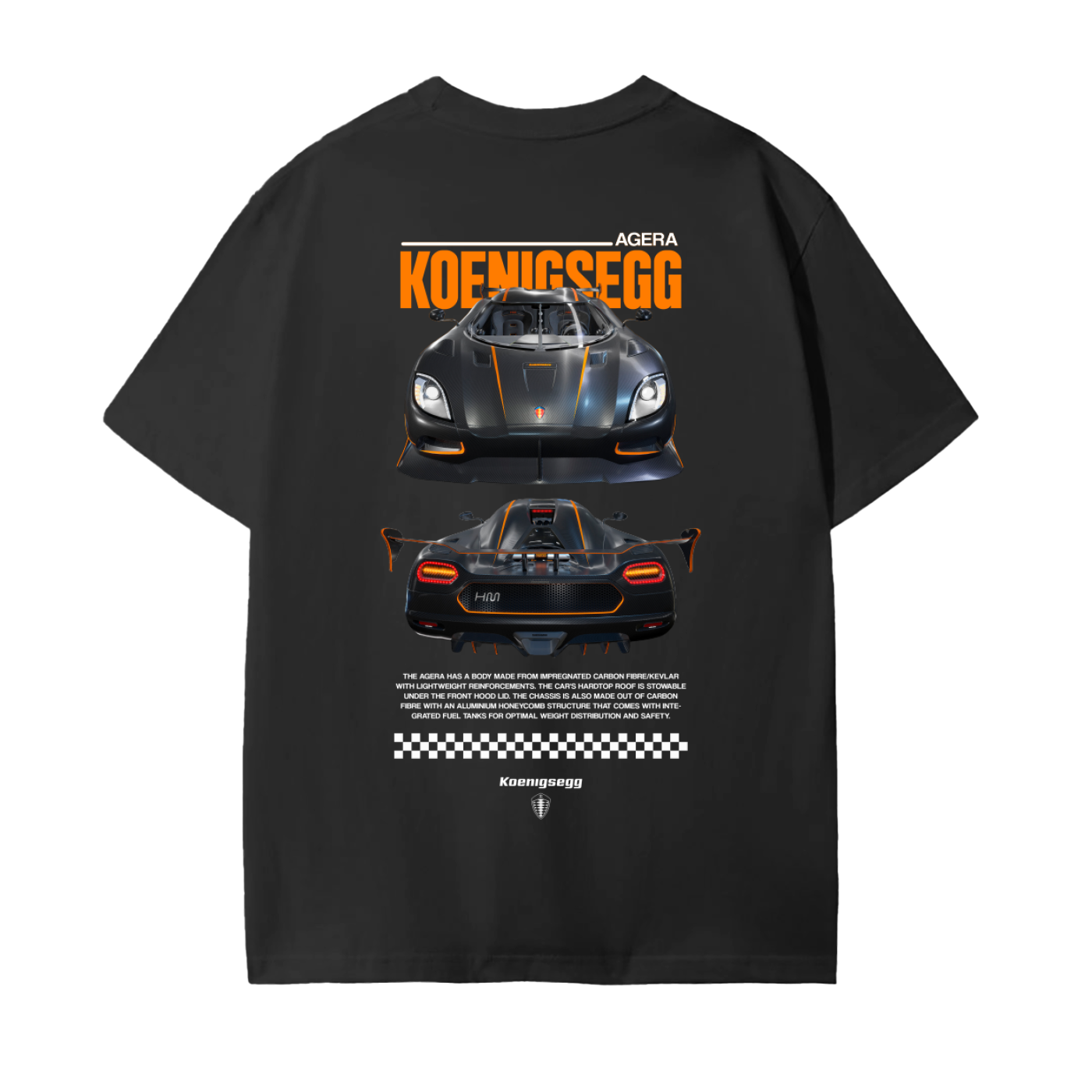 BLACK ORANGE KOENIGSEGG Cotton T-Shirt